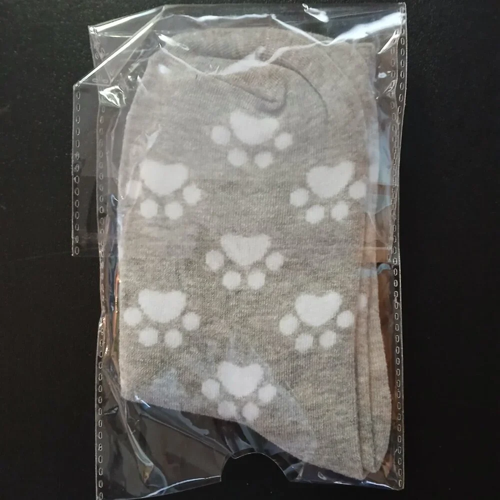 Women's Cat Socks 2 Pair White / Grey  New In Pack